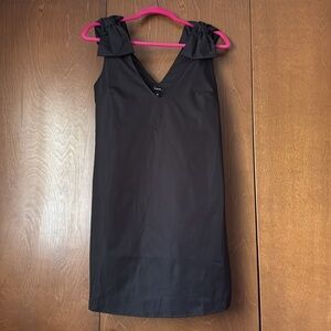 Aqua NWT Bloomingdale’s Black Sleeveless Dress, V Neck w/Shoulder Bows XS $88
